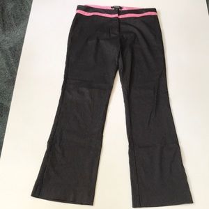 Arden B size 6 stretchy black striped pants with pink accents
